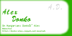 alex donko business card